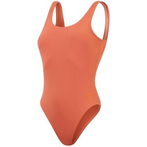 Speedo Dames/Dames ééndelig zwempak met gestructureerde U-rug (Oranje)
