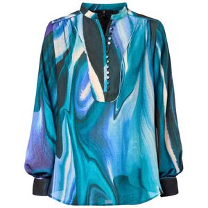 Mart Visser - Simona Print Blouse - Multi - Semi-transparant - Olieachtige Print