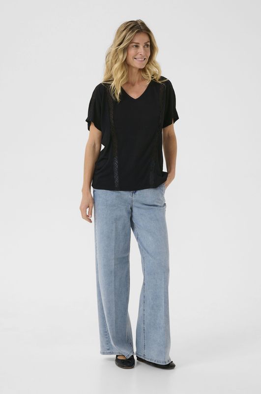 T-shirt - Pitch Black - Relaxed Fit - Korte Mouwen