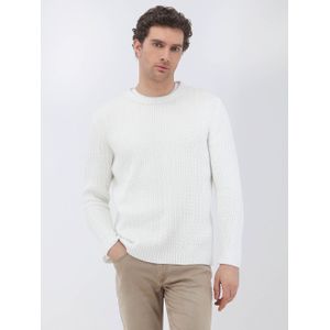 Trui van gebreide katoenmix met ronde hals