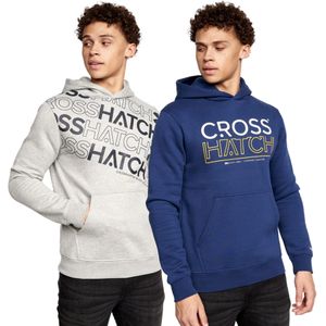 Crosshatch Heren Shardo Hoodie (Set van 2) (Marine / Grijze Mars)
