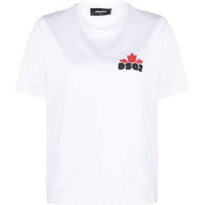 Dsquared2 Small Maple Leaf Logo Cool Fit White T-Shirt