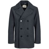 Jack & Jones Jas Winter Captain Wool Peacoat Jacket Grijs - Maat M