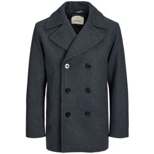 Jack & Jones Jas Winter Captain Wool Peacoat Jacket Grijs - Maat M