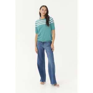 Pullover Regular fit Teal/Chalk Half Stripe teal