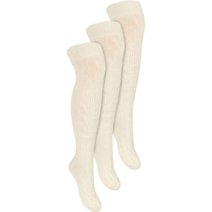 Steven - Dames 3 Paar Over Knie Wol Sokken | Multipack Vrouwen Lange Sokken - Ecru