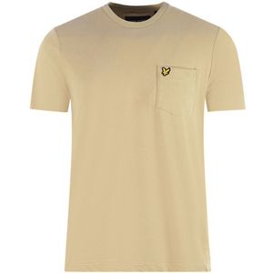 Lyle & Scott Chest Pocket Brand Logo Beige T-Shirt - Maat XL