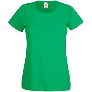 Fruit of the Loom Dames/vrouwen Lady-Fit Valueweight Short Sleeve T-Shirt (Pak van 5) (Kelly Groen)