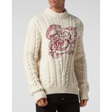 Philipp Plein - Round Neck Pullover LS Skull - Lamswollen Trui - Zwart