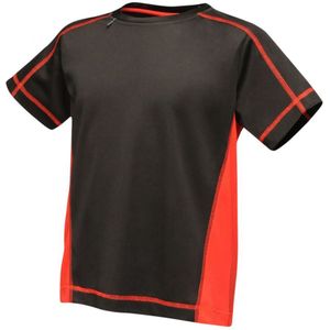 Regatta Activewear T-Shirt Voor Kinderen In Peking (Zwart/Klassiek Rood) - Maat 15-16J / 170-176cm