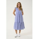 CULTURE - Jurk 'Bjørg' - Blauw/Wit - Blousejurk