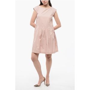 Popeline katoenen mouwloze jurk in roze