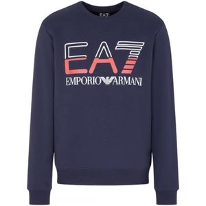 EA7 Large Brand Logo Navy Blue Sweatershirt