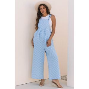 Geruite Wijde Pantalon Jumpsuit