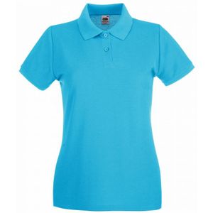 Fruit Of The Loom Dames Dames-Fit Premium Poloshirt Met Korte Mouwen (Azure Blauw) - Maat L