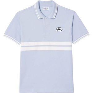 Lacoste Heren Badge Klassiek Poloshirt (Blauw/Wit)