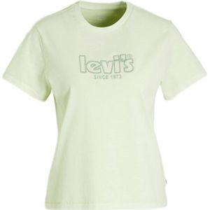 Levi's T-shirt Met Tekst Lichtgroen - Groen - Dames - Maat M