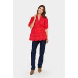Saint Tropez, Dames, Blouses & Shirts, Rood, Maat: L Lame,