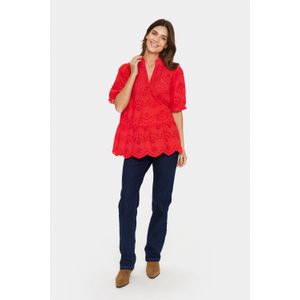 Saint Tropez, Dames, Blouses & Shirts, Rood, Maat: L Lame,