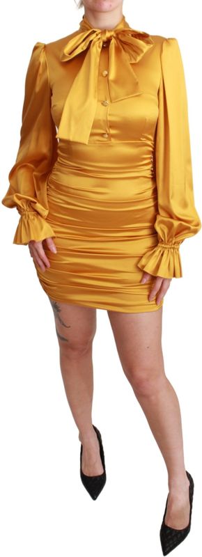 Dolce & Gabbana - Jurk - Geel - Zijde - Dames