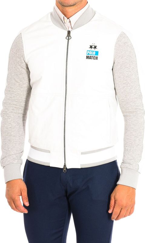 La Martina - High Collar Jacket - Heren - Wit - Katoen