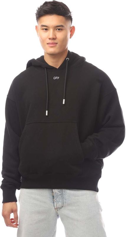 Off White - Hoodie - Zwart - Katoen - Met Verstelbaar Trekkoord en Kangoeroezak