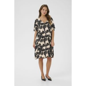 Jurk - A-shape - Zwart - Knie - Korte Mouwen