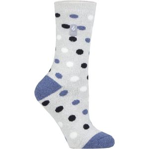 Heat Holders Lite - Geïsoleerde thermo damessokken - Lichtgrijs / Denim (Malaga)