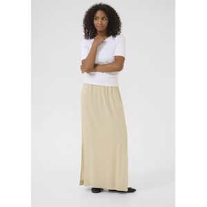 Kaffe - Grijze Rok - Dames - Linnen - Met Elastische Taille