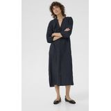 Part Two - Jurk - Blauw - Midi - ¾ Mouwen - Ronde Hals met V-halslijn