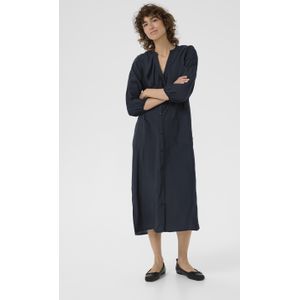Part Two - Jurk - Blauw - Midi - ¾ Mouwen - Ronde Hals met V-halslijn