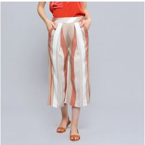 Stripe Print Vouw Capri -broek - Maat XS