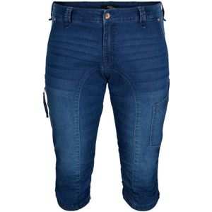 Zizzi Jeans Capri Dark Blue Denim - Maat 6XL