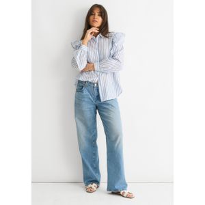 Gestreept gekruld katoenen overhemd