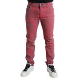 Dolce & Gabbana - Skinny Jeans - Rood - 98% Katoen 2% Elastaan