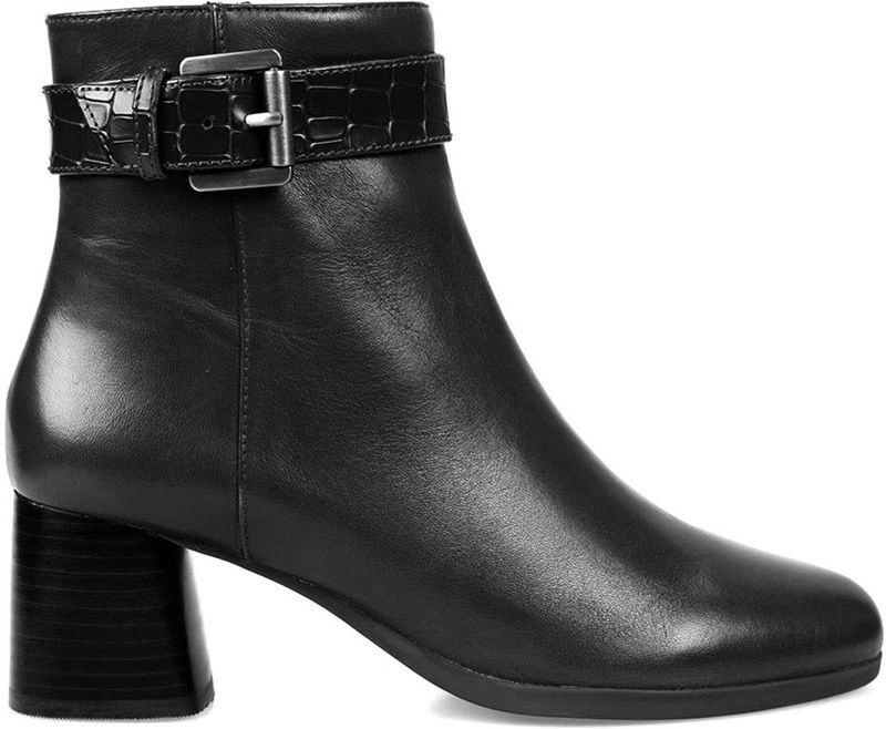 Geox - Calinda - Enkellaarsjes - Zwart - Leer