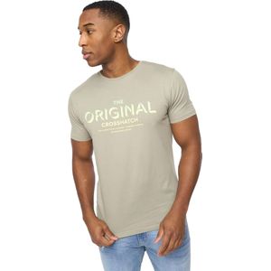 Crosshatch Heren Offaxis T-Shirt (Sage)