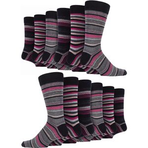 12 paar kleurrijke herensokken met kleurrijke strepen - Tokyo
