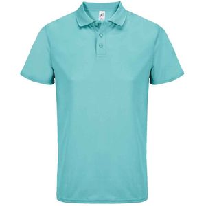 SOLS Unisex Pitcher gerecycled polyester poloshirt voor volwassenen (Zwembad Blauw)