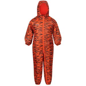 Regatta Kinder/Kinderen Printed Splat II Hooded Regenpak (Blaze Oranje) - Maat 12-18M / 80cm