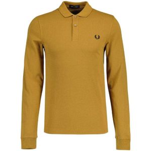 Fred Perry Unisexpoloshirt met lange mouwen, effen voor volwassenen (Caramel)