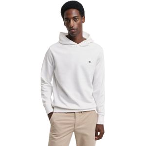 Gant Heren Archive Shield Geborduurd Regular Hoodie (Wit)