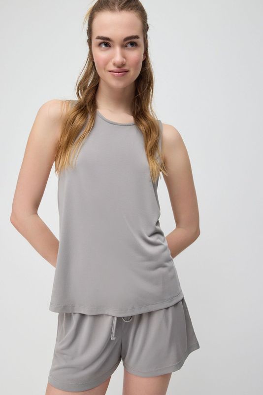 Modale Kruisrug Lange Tank Top