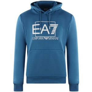 EA7 Printed Box Logo Dark Blue Hoodie - Maat S