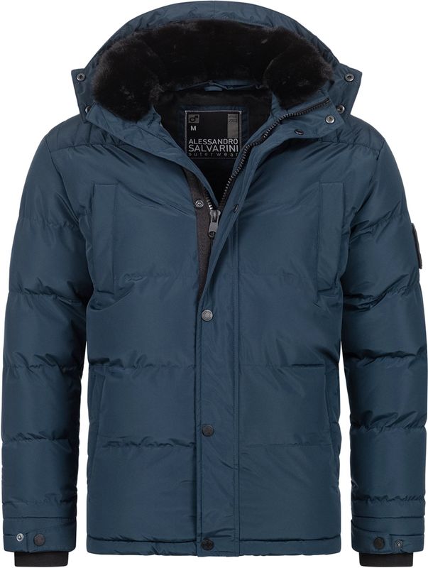 Alessandro Salvarini - AS-326 - Heren Winterjas - Met Teddyvoering - Afneembare Capuchon