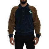 Velours Sweatshirt Colorblock Polokraag