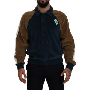 Velours Sweatshirt Colorblock Polokraag