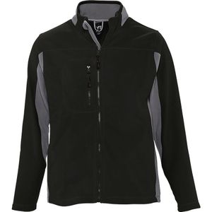 SOLS Heren Nordic Full Zip Contrast Fleece Jacket (Zwart/Middelgroot Grijs) - Maat M