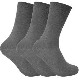 Set van 3 sokken zonder elastiek thermo diabetessokken voor dames - Grijs