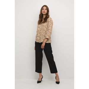 Blouse met korte mouwen Regular fit Sand/Brown Animal Print